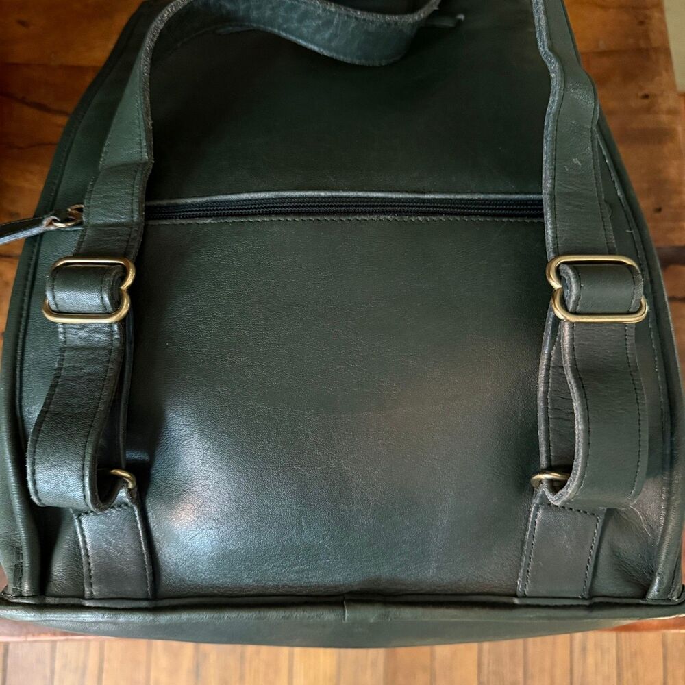 Vintage Coach 9943 Bottle Green Leather Backpack XL USA Turnlock Rucksack - Picture 10 of 17